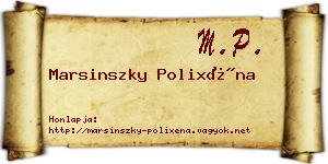 Marsinszky Polixéna névjegykártya